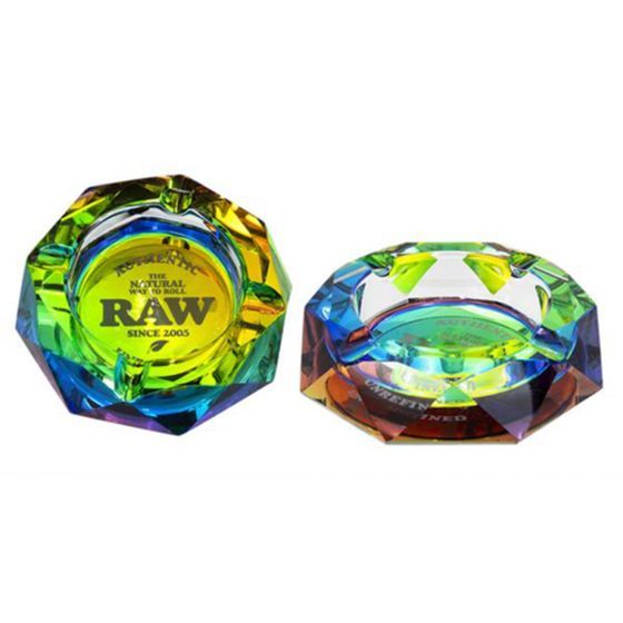 RAW CRYSTAL ASHTRAY, RAINBOW