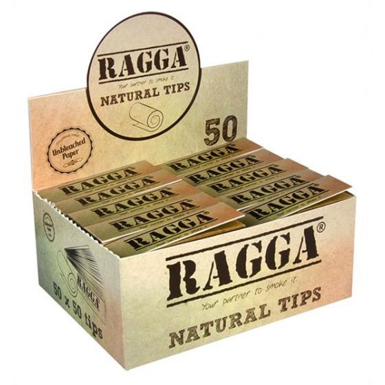 RAGGA Natural Unbleached Filtertips, perforiert x 50 Tips