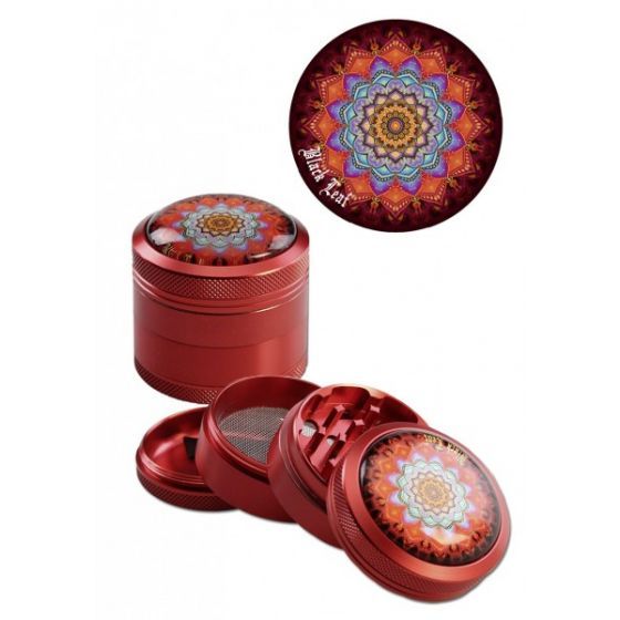 Black Leaf Alugrinder Mandala rouge, en 4 parties.